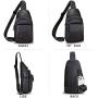 Genuine Leather Sling Bag Crossbody Motorcycle Bag Handmade Chest Bag Hiking Daypack Retro Shoulder Backpack (Darkgrey)