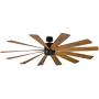 Windflower Smart Indoor and Outdoor 12-Blade Ceiling Fan 80in Matte Black Distressed Koa with 3000K LED Light Kit and Wall Control works with Alexa, Google Assistant, Samsung Things, and iOS or Android App