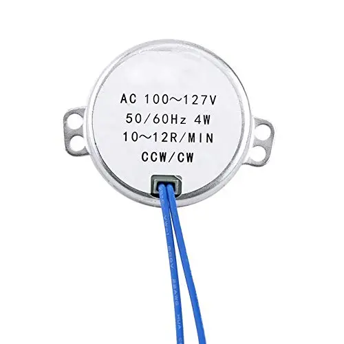 FTVOGUE AC 100-127V 4W Synchronous Motor 50 60Hz CCW CW Geared Motor for Electric Fan, Heater, Handicrafts[10-12RPM],Dedicated Motor