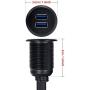 Duttek USB Panel Flush Mount Cable, Dual USB 3.0 Male to Female Extension Cable, USB Mount, Dash Mount, Flush Mount, Panel Mount Cable, for Car, Boat, Motorcycle 1M/3.3FT