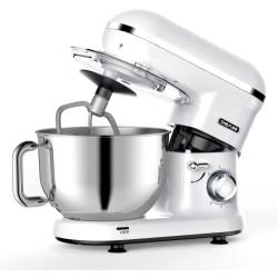 CHeflee Stand Mixer, 6 Quart, 600W Pure Copper Motor Kitchen Electric Mixer, 6+P Speed, Planetary Mixing Action, Household Food Mixer with Dough Hook, Wire Whip & Beater, White