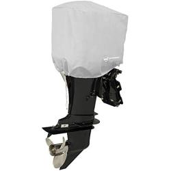 Seamander Outboard Motor Cover 10 - 200 HP Engines Cover Waterproof Boat Cover (Half Outboard fits 10 hp, Grey(300D))