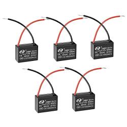 uxcell Ceiling Fan Capacitor CBB61 3uF 450V AC 2 Wires Metalized Polypropylene Film Capacitors 38x19x28mm for Water Pump Motor Generator, Pack of 5