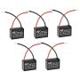uxcell Ceiling Fan Capacitor CBB61 3uF 450V AC 2 Wires Metalized Polypropylene Film Capacitors 38x19x28mm for Water Pump Motor Generator, Pack of 5