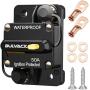 BULVACK 50 Amp Circuit Breaker with Manual Reset for Car Marine Trolling Motors Boat ATV Manual Power Protect for Audio System Fuse, 12V-48V DC (50A)