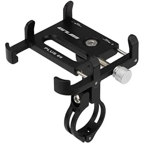 GUB Plus 6H Bicycle & Motorcycle Phone Mount, Aluminum Alloy Bike Phone Holder with 360° Rotation for iPhone 11 Pro Max X XR Xs 7s 8 Plus, for Samsung Note10/9 GPS Mount 4.0 to 7 Inch (Black)