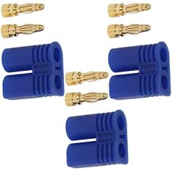 Heyiarbeit 6 Sets EC2 Connector 2mm Gold Bullet Banana Plug Male for RC ESC Lipo Battery Electric Motor DIY