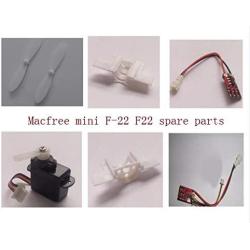 Vehicles-OCS Macfree Mini F-22 F22 RC Airplane Spare Parts Propeller Blade servo Motor seat ESC Rudder Angle Receiver Pulley etc - (Color: Brush Propeller)