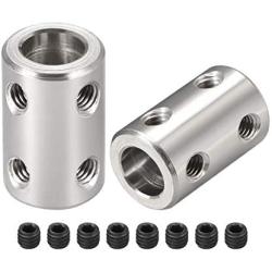 uxcell 8mm to 8mm Bore Rigid Coupling Set Screw L22XD14 Stainless Steel,Shaft Coupler Connector,Motor Accessories,2pcs