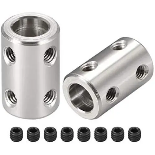 uxcell 8mm to 8mm Bore Rigid Coupling Set Screw L22XD14 Stainless Steel,Shaft Coupler Connector,Motor Accessories,2pcs