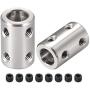 uxcell 8mm to 8mm Bore Rigid Coupling Set Screw L22XD14 Stainless Steel,Shaft Coupler Connector,Motor Accessories,2pcs