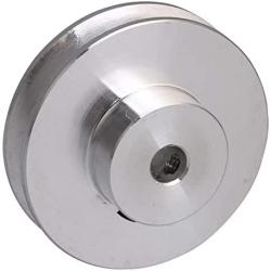 BQLZR 41x16x6MM Silver Aluminum Alloy Single Groove 6MM Fixed Bore Pulley for Motor Shaft 3-5MM PU Round Belts