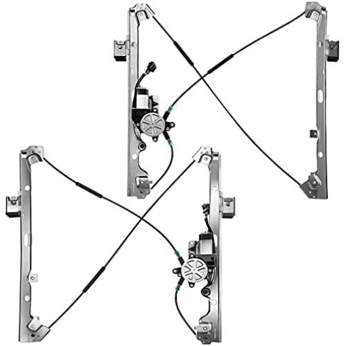 A-Premium Power Lift Window Regulators with Motor Replacement for Chevrolet Silverado 1500 2500 Tahoe GMC Yukon Sierra Cadillac Escalade Front Left and Right 2-PC Set