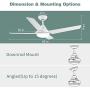 48-in Ceiling Fan with Lights and Remote, Newday White Ceiling Fan with 4 Reversible Blades, Quit Motor, 3 Speed, Modern Ceiling Fan Adjustable Color Temperature, for Indoor/Outdoor