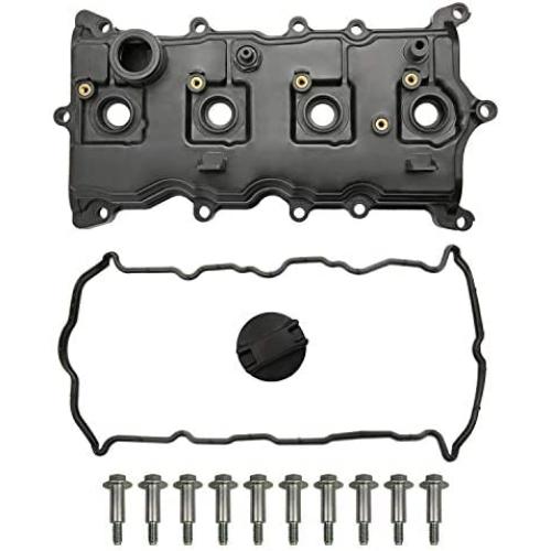 MITZONE Engine Valve Cover with Gasket Bolts & Oil Cap Compatible with 2007-2013 Nissan Altima Sentra SE-R 2.5L Part# 13264-JA00A 13270-JA00A