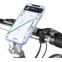 Bike Phone Mount Motorcycle Cellphone Holder with Universal Adapter Handlebar Stand for elctric-Bicycle, Mountain , Road Bike, Scooter iphone/samsung/google-2nd Gen, Huawei etc., red press button