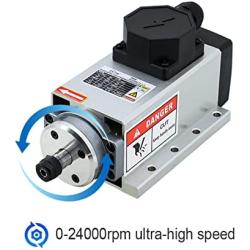 110v Spindle Motor Kit，1.5Kw Square Air Cooled Spindle Motor 24000Rpm 400Hz ，VFD Variable Frequency Drive ，7 pcs ER11 Collets （1-7mm）for CNC Router Engraving Milling Machine (1.5KW-110V)