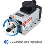 110v Spindle Motor Kit，1.5Kw Square Air Cooled Spindle Motor 24000Rpm 400Hz ，VFD Variable Frequency Drive ，7 pcs ER11 Collets （1-7mm）for CNC Router Engraving Milling Machine (1.5KW-110V)