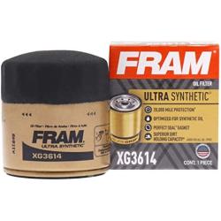 FRAM Ultra Synthetic Automotive Replacement Oil Filter, Designed for Synthetic Oil Changes Lasting up to 20k Miles, XG3614 with SureGrip (Pack of 1)