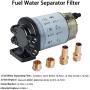 CARMOCAR Fuel Filter Water Separator replacement for Marine Outboard Motor Mercury with 3/8