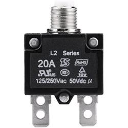 Thermal Overload Protector, AC 125/250V Push Button Circuit Breaker Advanced Fitness Power Entry Thermal Circuit Breaker Protector (20A)