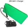 Wnicek Ebike Battery 48V 6Ah Lithium-ion Electric Bicycles Battery Waterproof PVC Battery Pack with BMS and Charger for 200W 250W 350W 500W Motor