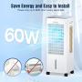 Grelife Evaporative Air Cooler, Portable Cooling Fan with 75° Oscillating, Humidifying, 1.58Gal Water Tank, 4 Ice Packs, Remote Control, 3 Speeds, 12H Timer, Personal Swamp Cooler for Room Home Office
