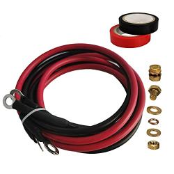Iloote 5ft Trolling Motor Battery Cable Extension Kit Red & Black 8 Gauge Cables (Red & Black, 5)