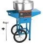 VBENLEM Cotton Candy Machine with Cart Commercial Floss Maker Perfect for Family and Various Party, 19.7 Inch, Blue