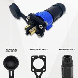 Trolling Motor Plug Receptacle Set, 50Amp Waterproof IP67 Connector for Motor,12V/24V/ 36V/48V Plug for Trolling Motor,Marine Boat Power Connector for Trolling Motors Compatible
