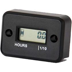 Nine-Rong Digital LCD Inductive Hour Meter Hourmeter Waterproof for Marine Boat SnowBlower Inverter Generator Motorcycle ATV Lawn Mower and Small Gas Engine(Black)