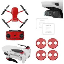 RC GearPro Mavic Mini 2 Pack Tempered Glass Foil Film+DIY Scratch-Proof Sticker+Motor Cover Cap for DJI Mavic Mini Drone (1* Red Motor Cover Set)