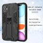 RIZZ Case for iPhone 11 with Kickstand Holder Magnetic Shockproof Car Mount Armor Military Ultra Slim Mobile Phone Cover for Men and Women Drop Protection (Black)