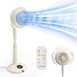 Versatile Air Circulator Floor Standing Fan with Remote, 2022 Mizukata Hikari Nature Breath Portable Pedestal Fan, 8.5 pounds, Brushless DC motor, Ultra Quiet, Super Powerful, 12 Speeds with LED Display, Night Light, Aroma Box. Omni-directional Oscillatio