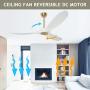 Ghicc White Ceiling Fan with Remote Control 50