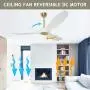 Ghicc White Ceiling Fan with Remote Control 50
