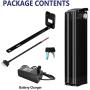 Jieoto Electric Bicycle Battery 36V 20AH Ebike Lithium Ion Battery with 3A Charger and BMS Protection Board for 750W/500W/350W/200W Electric Lithium Bike Battery Motors