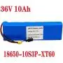 YUWYP 36V Battery 10S3P 10Ah 42V 18650 Lithium ion Battery Pack for ebike Electric car Bicycle Motor Scooter with 20A BMS 500W