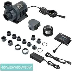 Hygger 1720GPH Quiet Submersible and External 24V Water Pump, with Controller (30%-100% Settings), Powerful Return Pump for Fish Tanks, Aquariums, Ponds, Fountains, Sump, Hydroponics (55W, 14.8ft)