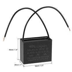 uxcell Ceiling Fan Capacitor CBB61 36uF 250V AC 2 Wires Metallized Polypropylene Film Capacitor 58x45x26mm for Electric Fan Pump Motor Generator 3Pcs