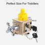 Busy Cube Enlightenment Toys,Busy Activity Cube,Wooden Montessori Toys for 3-6 Year Old, Sensory Toys Busy Board for Toddlers, Travel Fidget Toys Baby Box(Faucet Busy Box)