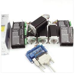 4 Axis Stepper Motor Nema 23 Dual Shaft 425oz-in 112mm+CW5045 Driver 4.5A 256 Microstep+5 Axis Breakut Board+400W 36V Power Supply CNC Controller Kit for CNC Router Engraver Milling Machine