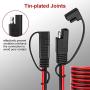 PAEKQ 16AWG SAE Extension Cable 10FT Solar Extension Cable Quick Disconnect Wire Harness 16 Gauge SAE to SAE Heavy Duty Extension Cable forAutomotive Marine Motorcycle Cars RV(10Feet)