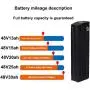 Grideto Silver Fish Ebike Battery, Built-in BMS Protection Board,48V Electric Bike Lithium Li-Ion Battery with Charger, for 250W 350W 500W 750W 1000W Motor