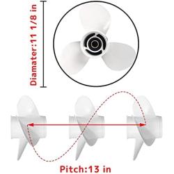 BODAO Outboard Boat Motor Propeller, Aluminum Propeller for Mercury Suzuki Yamaha 2-250HP Boat Prop