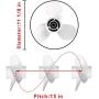BODAO Outboard Boat Motor Propeller, Aluminum Propeller for Mercury Suzuki Yamaha 2-250HP Boat Prop