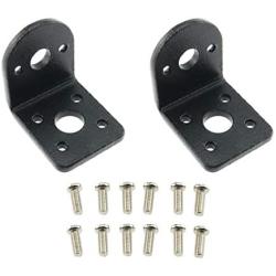E-outstanding 2 Pcs DC Gear Motor Bracket Fixed Mounting Holder with 20 Round Head Screws Right Angle Gear Reduction Motor Holder L-Shape Fixed Seat, 25mm