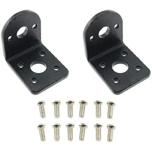 E-outstanding 2 Pcs DC Gear Motor Bracket Fixed Mounting Holder with 20 Round Head Screws Right Angle Gear Reduction Motor Holder L-Shape Fixed Seat, 25mm E-outstanding 2 Pcs DC Gear Motor Bracket Fixed Mounting Holder with 20 Round Head Screws Right Angle Gear Reduction Motor Holder L-Shape Fixed Seat, 25mm