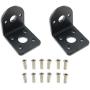 E-outstanding 2 Pcs DC Gear Motor Bracket Fixed Mounting Holder with 20 Round Head Screws Right Angle Gear Reduction Motor Holder L-Shape Fixed Seat, 25mm
