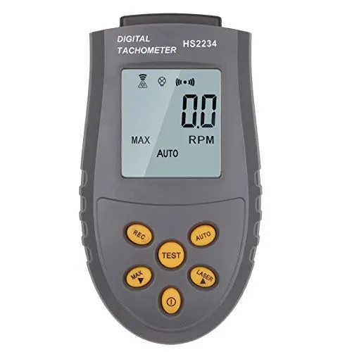 Geevorks Digital Tachometer, Photo Tachometer Non-Contact RPM Tach Manual/Automatic Measurement 2.5~99999RPM, Tachometer Gauge for Motor/Wheels/Lathe/Electrical Fan/Car